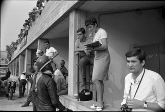 Luigi Taveri and his wife,  Monza 1966.