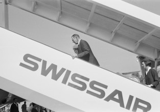 Ingrid and Frederik of Denmark are leaving Switzerland, 1965.
