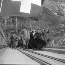 Celebration of St. Barbara's day above Bignasco in 1952.