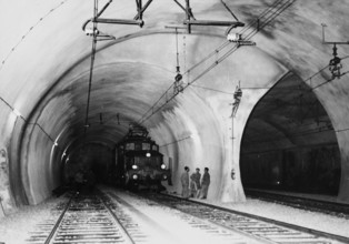 Locomotive in Gotthard tunnel.