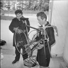 Tour de Suisse 1967: Bicycle mechanic of winner Gianni Motta.