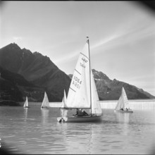 Sailing boats on Lac des Dix 1966.