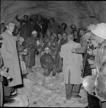 Tunnel breakthrough between Fionnay and Riddes 1955.