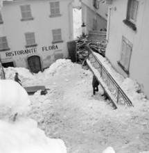 Airolo 1951, Airolo 1951, snow covered  square.
