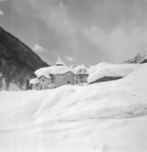 Village Villa in the Bedretto valley,  snow covered; 1951.