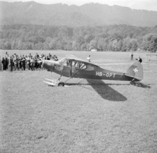 Piper Super-Cub Stadt Zurich on the Allmend Brunau, 1956.