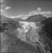 Aletsch Glacier, circa in 1950.