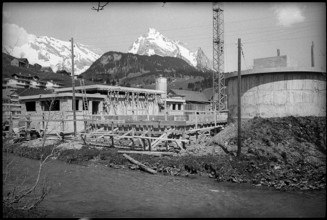 Building site of sewage treatment plant in Unterwasser 1965.