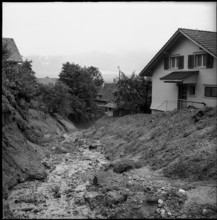 Schmerikon, mud-avalanche after heavy rains; 1953.
