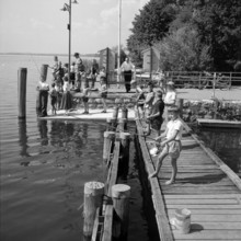 Boys fishing competition at Greifensee; Niederuster 1955.