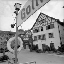 Gottlieben: landing stage and half-timbered house; 1965.