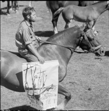 60th Marché-Concours Saignelégier, protest against army training ground, 1963.