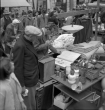 Flea market in Geneva; 1953.