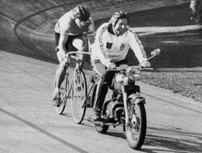 Coach Sepp Helbling and Xaver Kurmann, 1974.