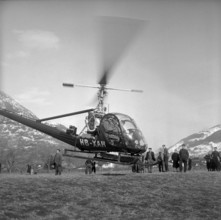 Helicopter connection between Brig and Zermatt, 1955.