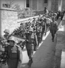 Funeral of a military patrol in the Valais, 1949.