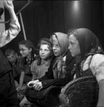 School theater in support of the Swiss donation, 1945.
