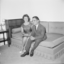 King Hussein of Jordan with his wife Muna, 1962.