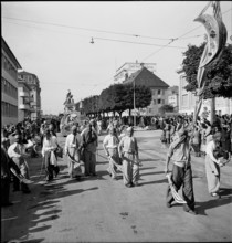 Braderie, public festival in La Chaux-de-Fonds, 1946.