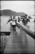 World Championship on the Rotsee 1962: Launching of the boat.