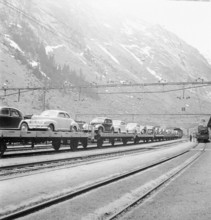 Car Loading through the Gotthard, 1948.