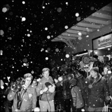 Celebration for downhill world champion Annerösli Zryd, Adelboden 1970.