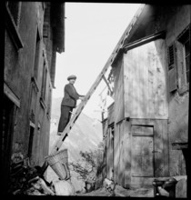 Farmer on Ladder, Eischoll, 1945.