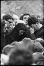 Jo Siffert's funeral, Fribourg 1971; widow Simone Siffert-Guhl.