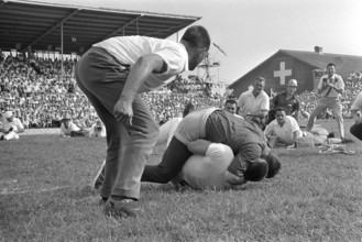 Swiss wrestling festival 1966 in Frauenfeld: Final lap Hunsperger - Meli.