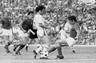 international match Italy - Switzerland 1973: Gabet Chapuisat.