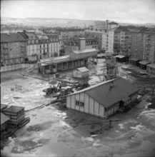 Bienne, building site of the congress hall; 1961.