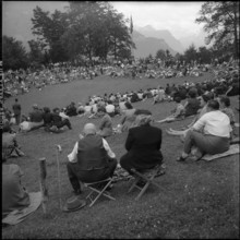 Rütli; People celebrating national holiday; 1954.