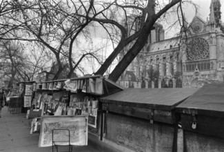 1975, Paris, Lungoseine. bouquiniste.