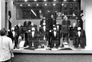 1975, Paris, Marais, shop windows