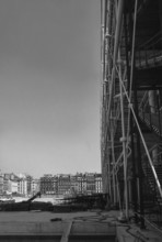 1976, Paris, Rive droite, Centre Pompidou, Beaubourg.