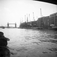 1967, London, River Thames, Thames cruise, docklands.