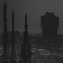 1975, Milan, Duomo and Velasca Tower.