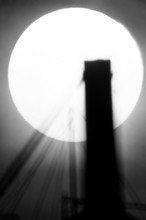 1975, Milan, Navigli, chimney and sun.