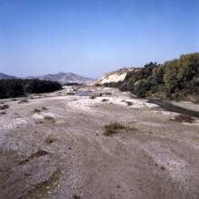 Nature, Italy, region of Basilicata-Calabria 1975 Mouth of the river Crati Regional Park.