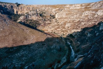Nature, Italy, region of Puglia-Basilicata 1975 Gravina di Matera.