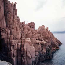 Nature, Italy, region of Sardegna 1975 Rocce Rosse di Arbatax (Red Rocks of Arbatax ).