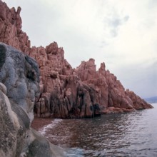 Nature, Italy, region of Sardegna 1975 Rocce Rosse di Arbatax (Red Rocks of Arbatax ).