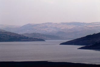 Nature, Italy, region of Puglia 1975 Lago di Occhito (Occhito lake).