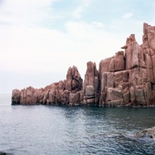 Nature, Italy, region of Sardegna 1975 Rocce Rosse di Arbatax (Red Rocks of Arbatax ).