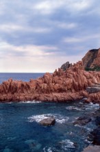 Nature, Italy, region of Sardegna 1975 Rocce Rosse di Arbatax (Red Rocks of Arbatax ).