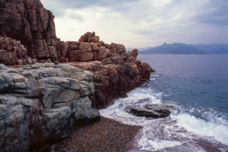 Nature, Italy, region of Sardegna 1975 Rocce Rosse di Arbatax (Red Rocks of Arbatax ).