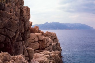 Nature, Italy, region of Sardegna 1975 Rocce Rosse di Arbatax (Red Rocks of Arbatax ).