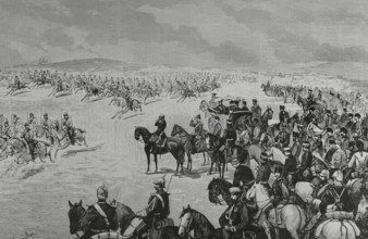 Madrid, Spain. Cavalry maneuvers in the fields of Carabanchel. On 31 January 1883 ended the