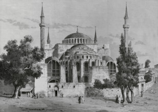Ottoman Empire era. Turkey. Constantinople (today Istanbul). Hagia Shopia. Byzantine Basilica