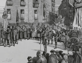 Burgos, Spain. Events held on 6 March 1883, for the delivery by King Alfonso XII (1857-1885), of